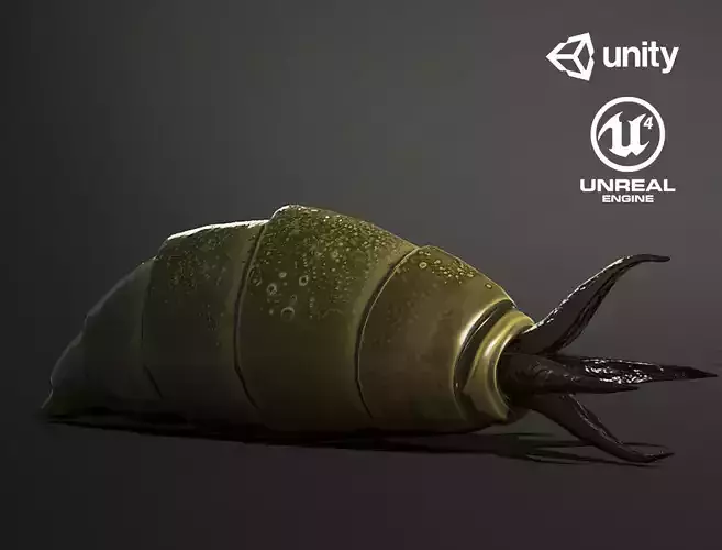 Worm creature1 - Game Ready Low-poly 3D model Low-poly 3D model