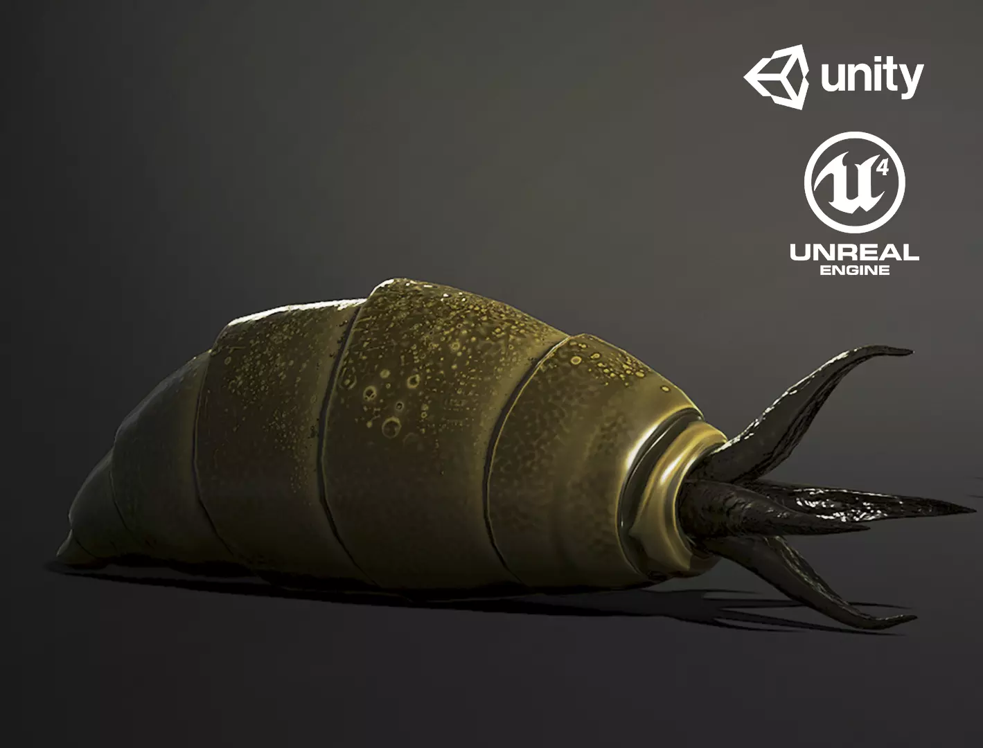 Worm creature1 - Game Ready Low-poly 3D model Low-poly 3D model_0