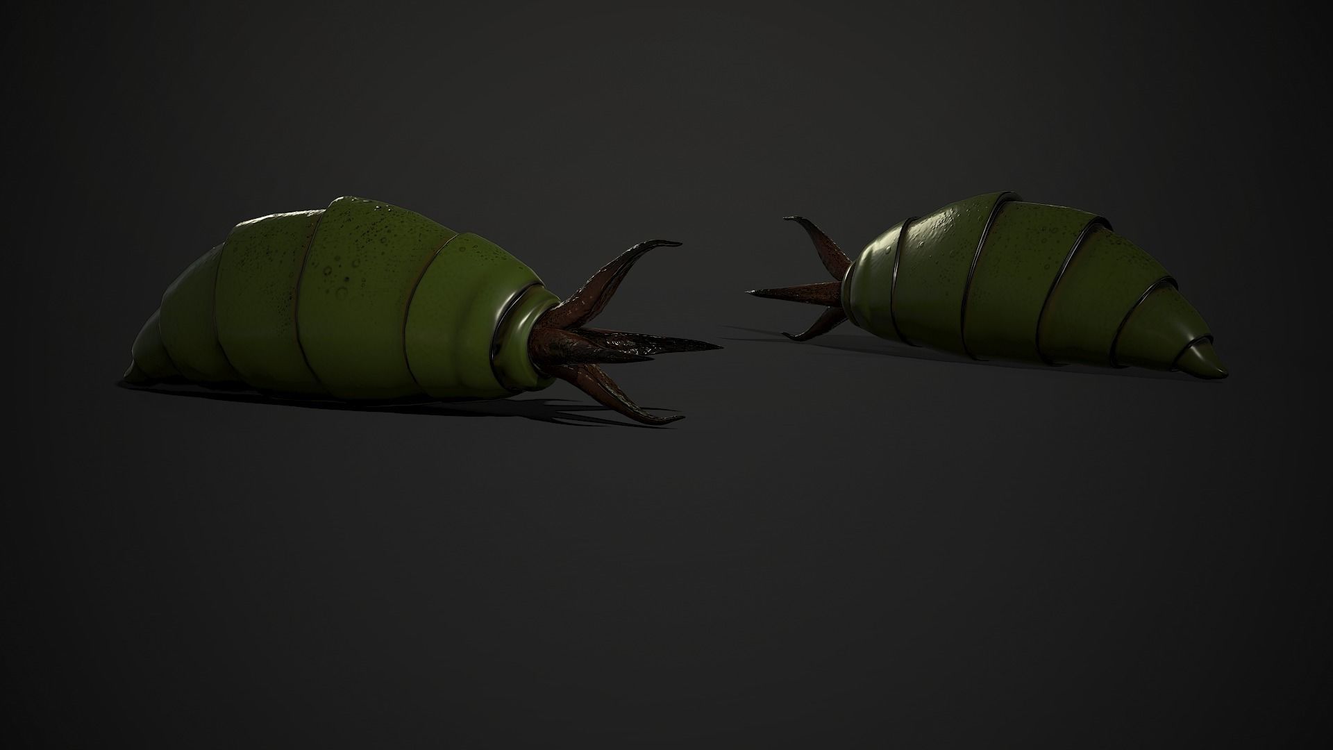 Worm creature1 - Game Ready Low-poly 3D model Low-poly 3D model_6