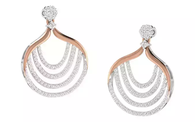 Women earrings 3dm render detail