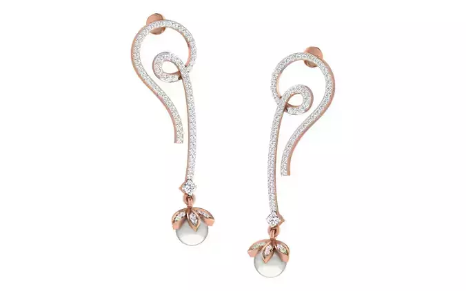 Women earrings 3dm render detail