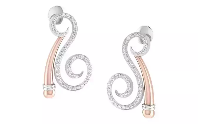 Women earrings 3dm render detail