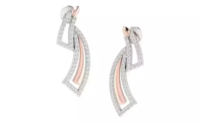 Women earrings 3dm render detail