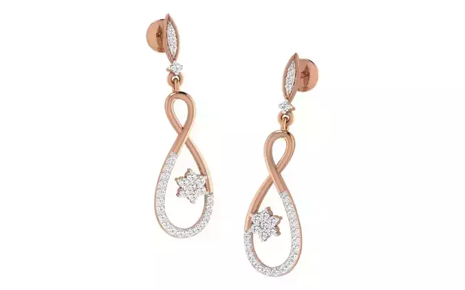 Women earrings 3dm render detail