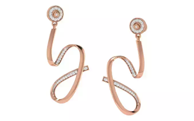 Women earrings 3dm render detail