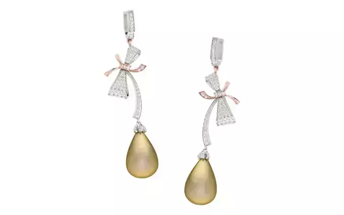 Women earrings 3dm render detail