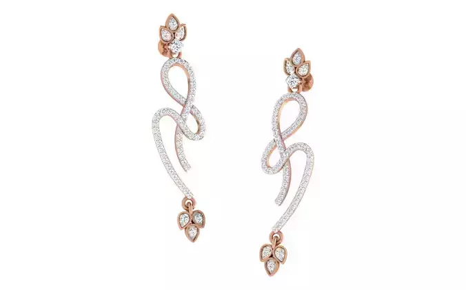 Women earrings 3dm render detail