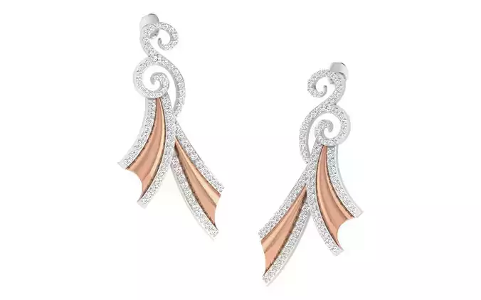 Women earrings 3dm render detail