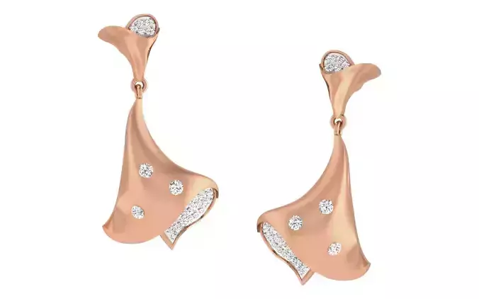 Women earrings 3dm render detail