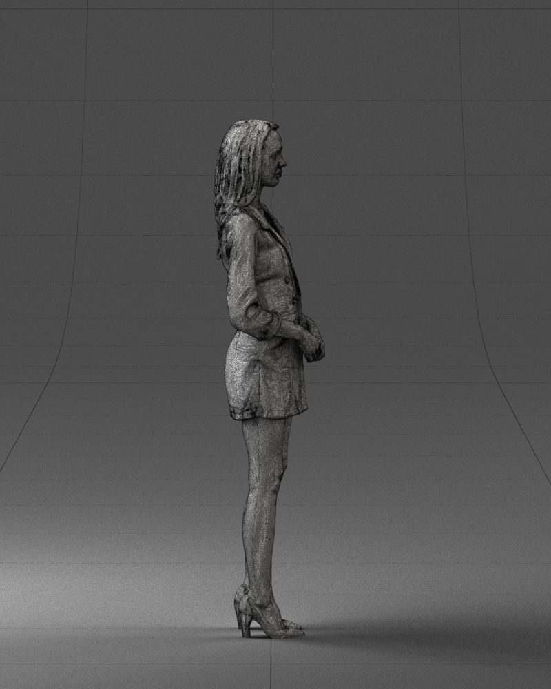 000155 Elegant Woman in White Blazer Dress 0714 3dp 3D print model_14