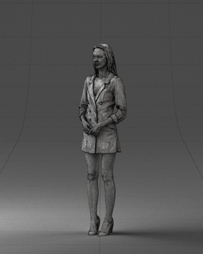 000155 Elegant Woman in White Blazer Dress 0714 3dp 3D print model_32