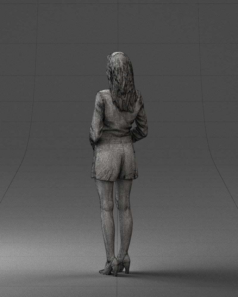 000155 Elegant Woman in White Blazer Dress 0714 3dp 3D print model_23