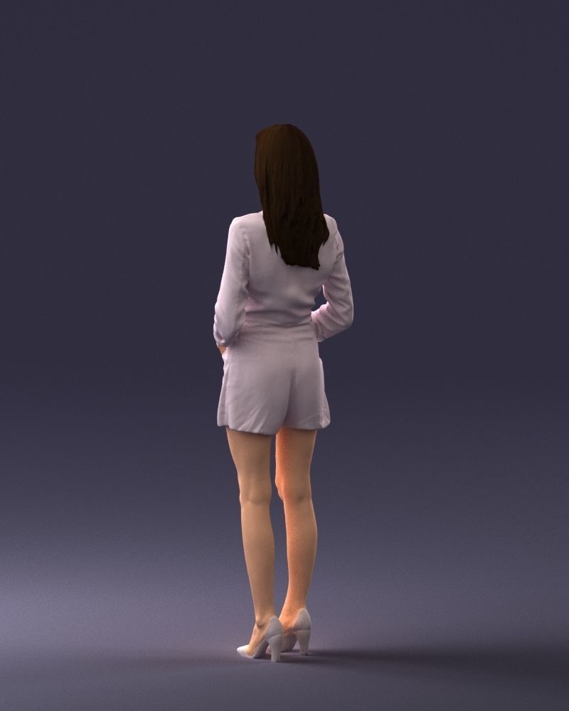 000155 Elegant Woman in White Blazer Dress 0714 3dp 3D print model_21