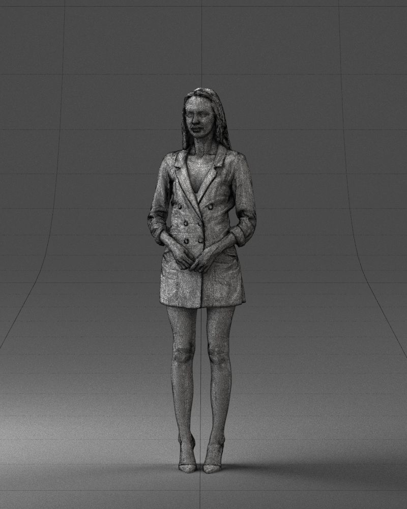 000155 Elegant Woman in White Blazer Dress 0714 3dp 3D print model_35