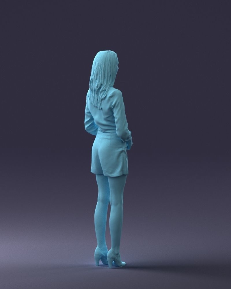 000155 Elegant Woman in White Blazer Dress 0714 3dp 3D print model_16