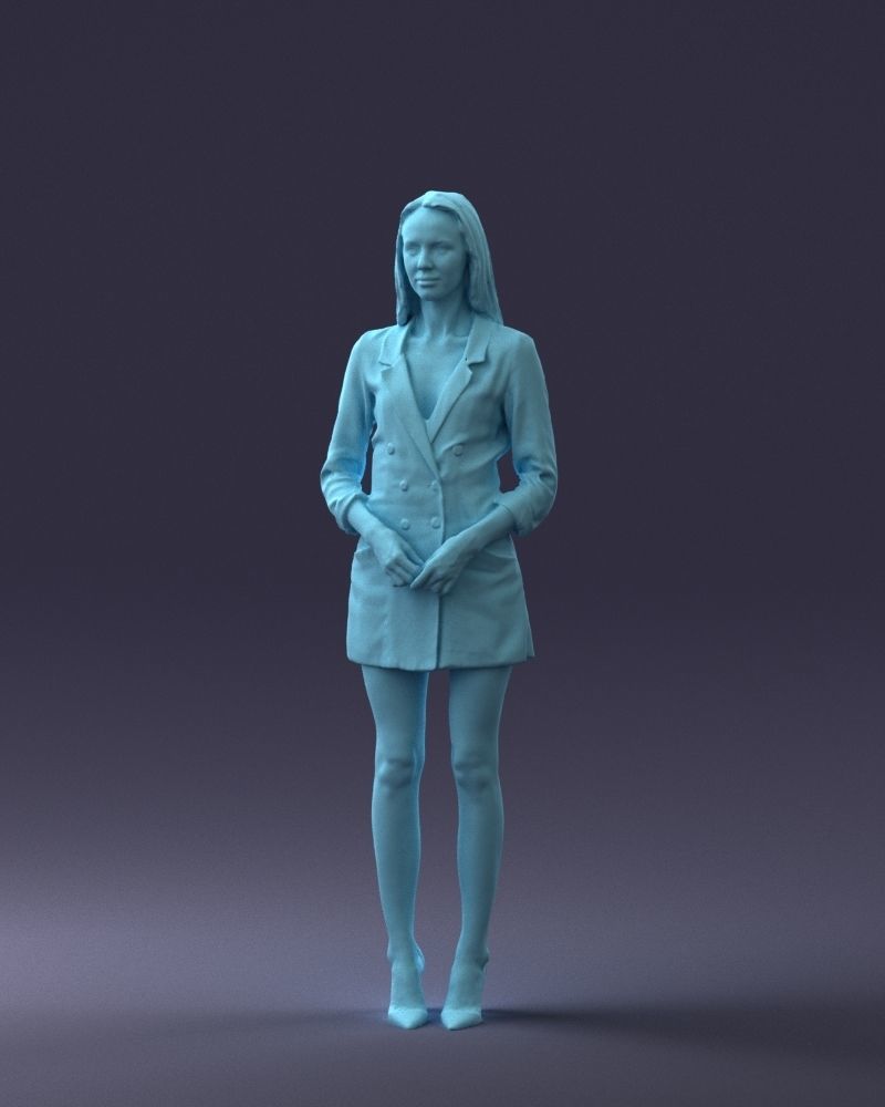 000155 Elegant Woman in White Blazer Dress 0714 3dp 3D print model_34