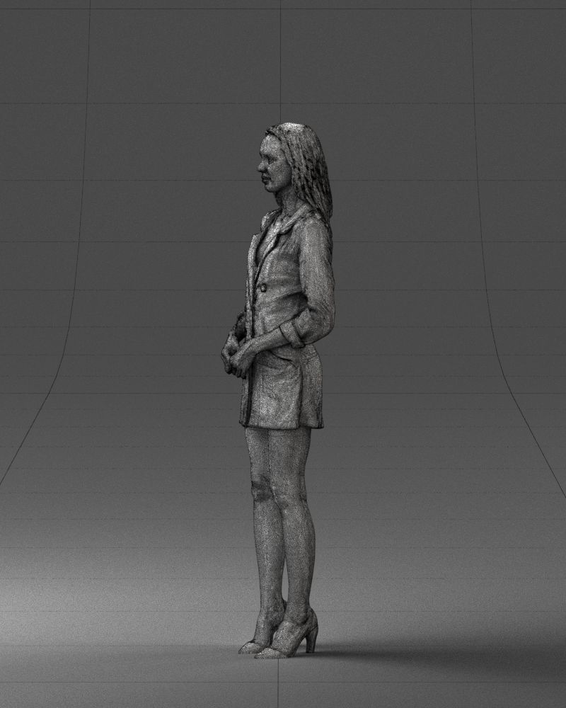 000155 Elegant Woman in White Blazer Dress 0714 3dp 3D print model_29