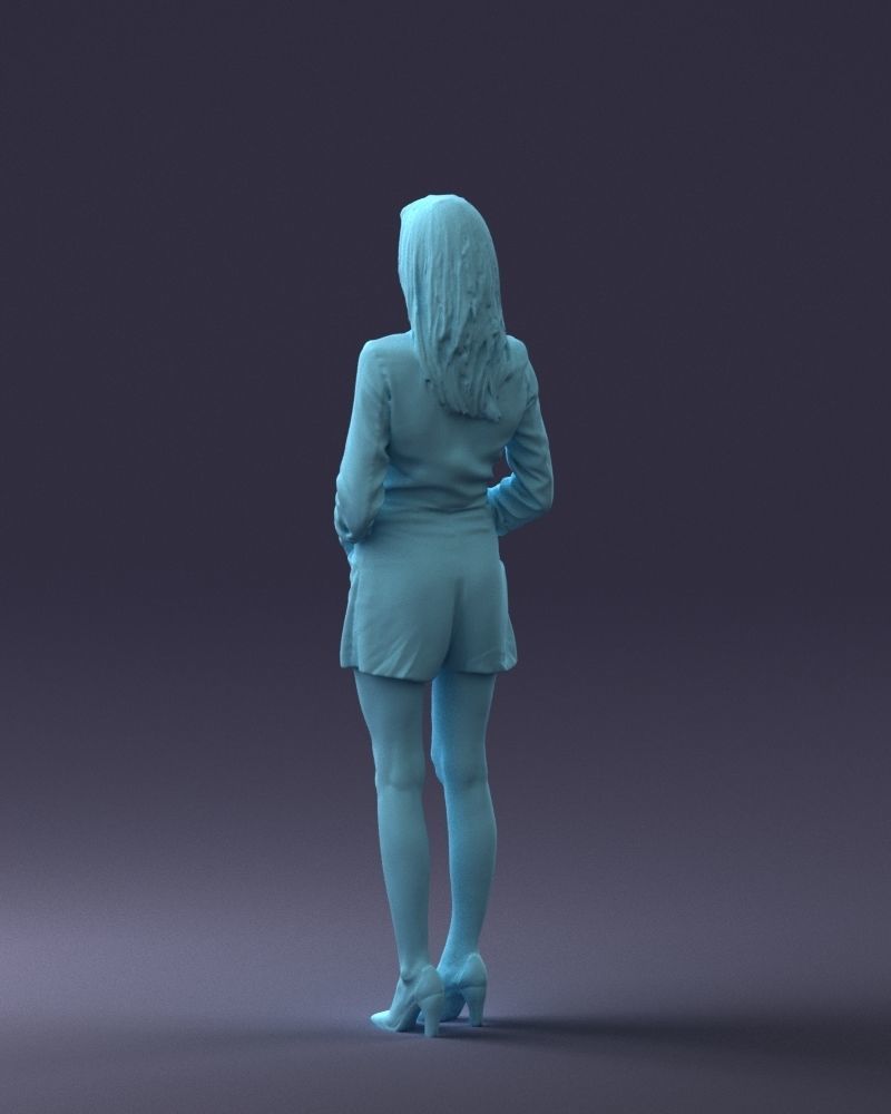 000155 Elegant Woman in White Blazer Dress 0714 3dp 3D print model_22