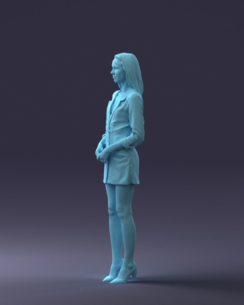000155 Elegant Woman in White Blazer Dress 0714 3dp 3D print model_28