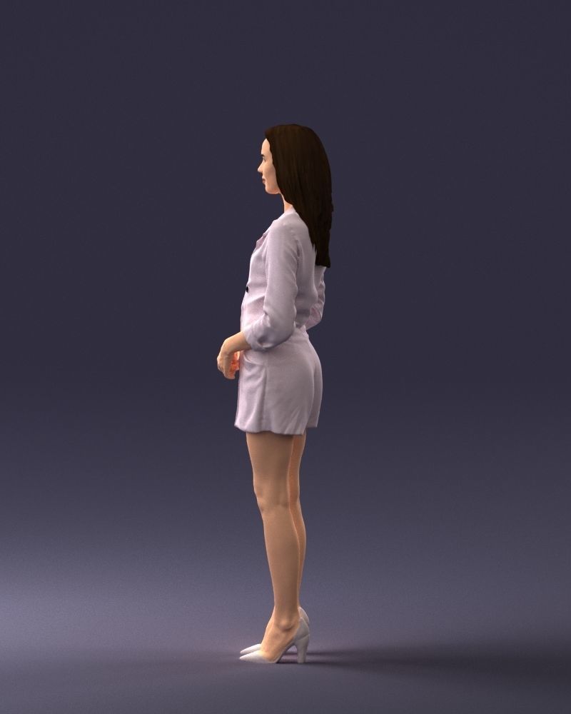 000155 Elegant Woman in White Blazer Dress 0714 3dp 3D print model_24