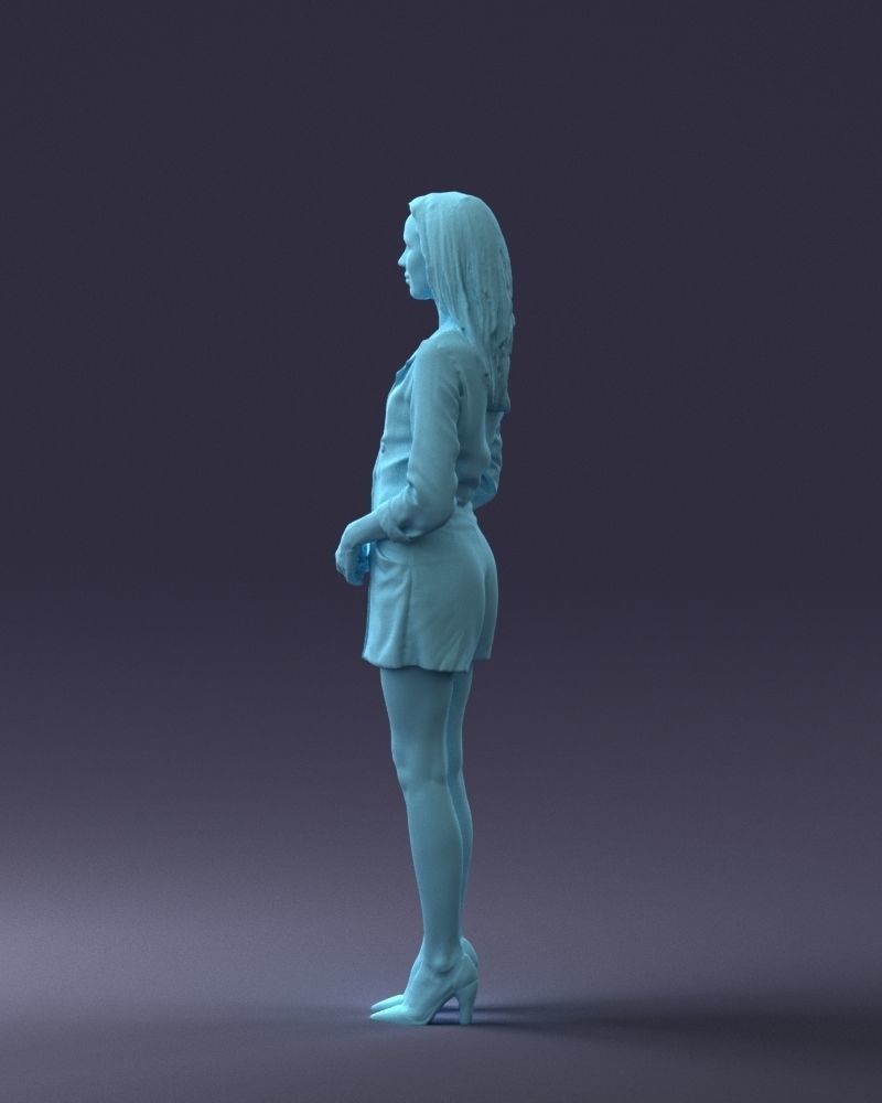 000155 Elegant Woman in White Blazer Dress 0714 3dp 3D print model_25