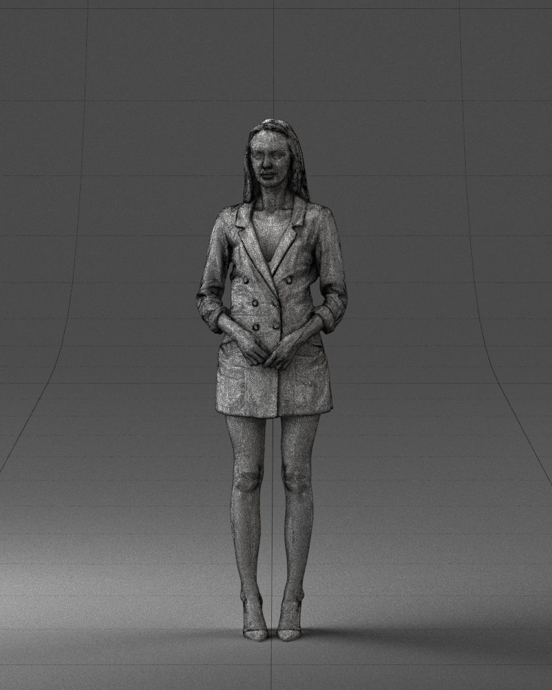 000155 Elegant Woman in White Blazer Dress 0714 3dp 3D print model_38