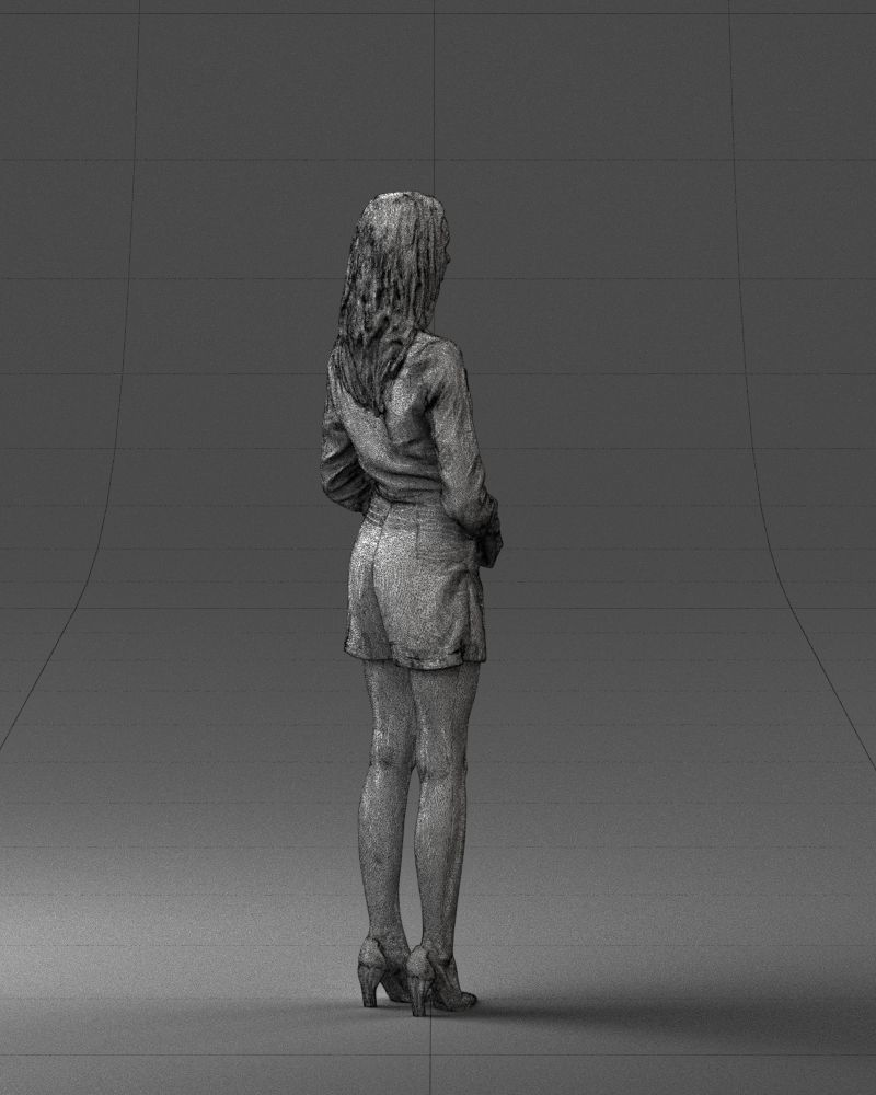 000155 Elegant Woman in White Blazer Dress 0714 3dp 3D print model_17