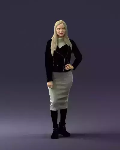 Fashion woman in grey skirt 0364 3D Print Ready