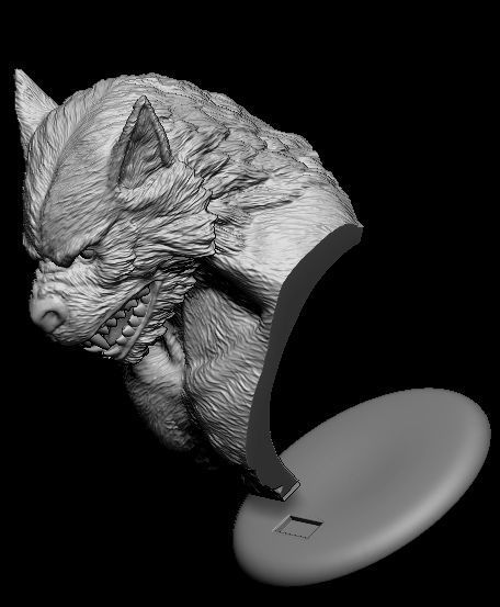 Werewolf wolf head 3D print model_15
