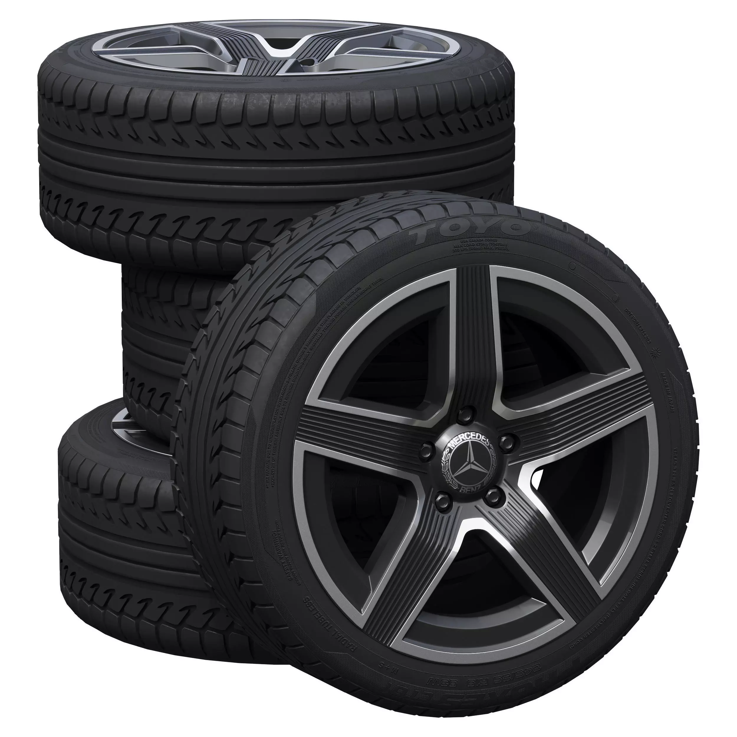 Mercedes wheels 3D model_0