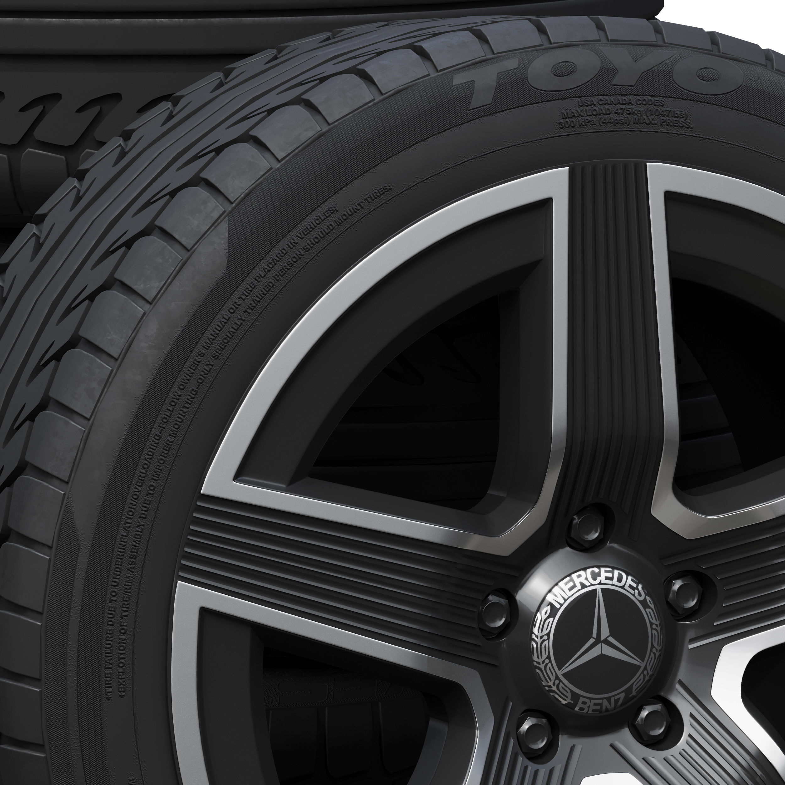 Mercedes wheels 3D model_3