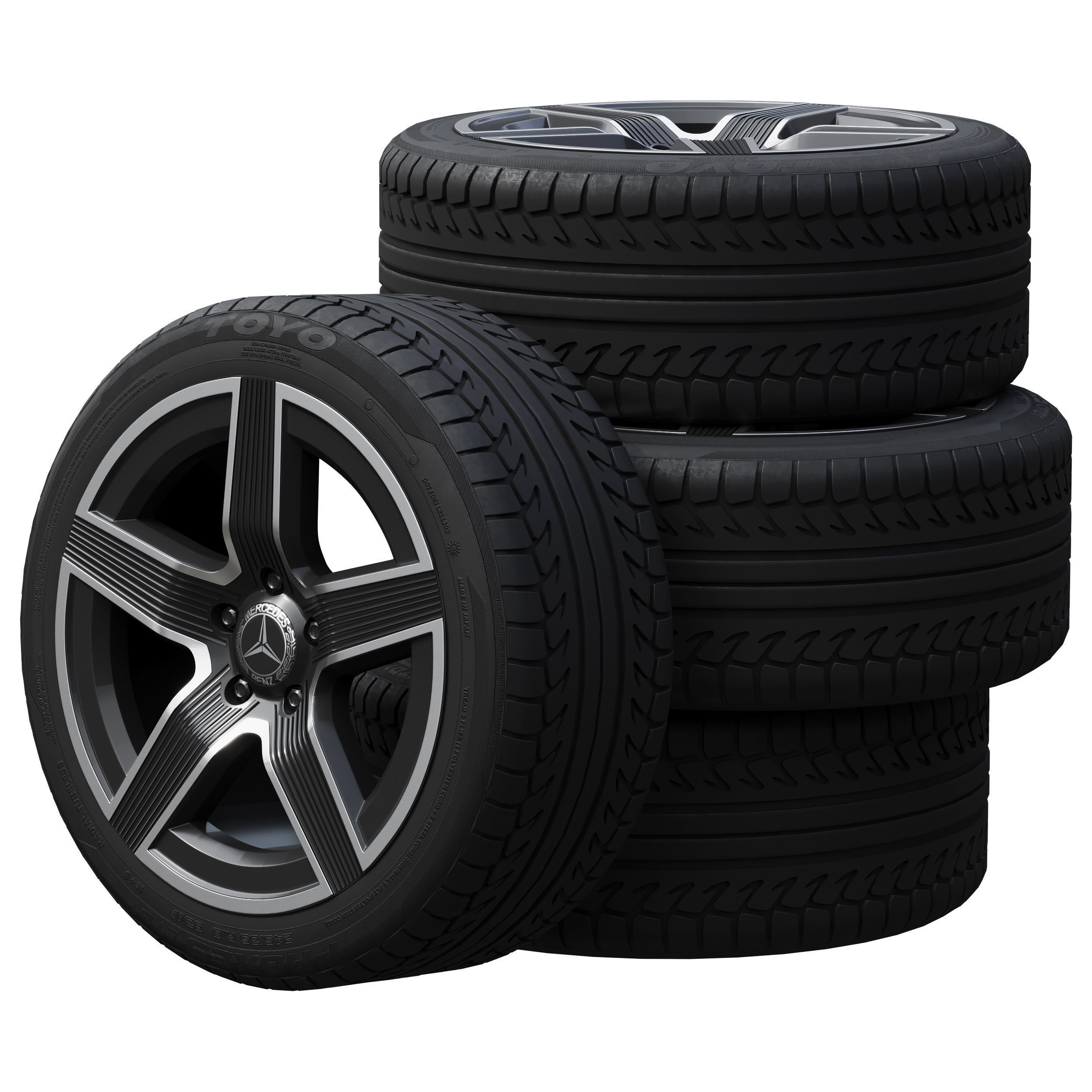 Mercedes wheels 3D model_1