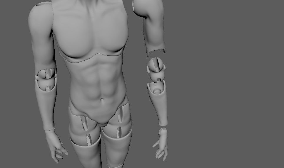 BJD doll boy Brielle ball joint doll 3D print model_25