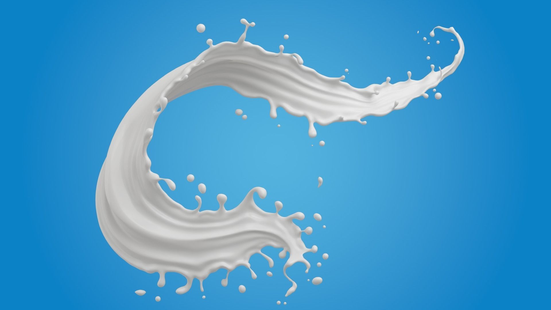 Milk or white liquid splash 3D model_3
