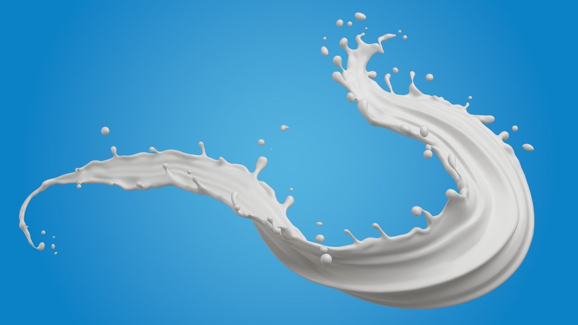 Milk or white liquid splash 3D model_4