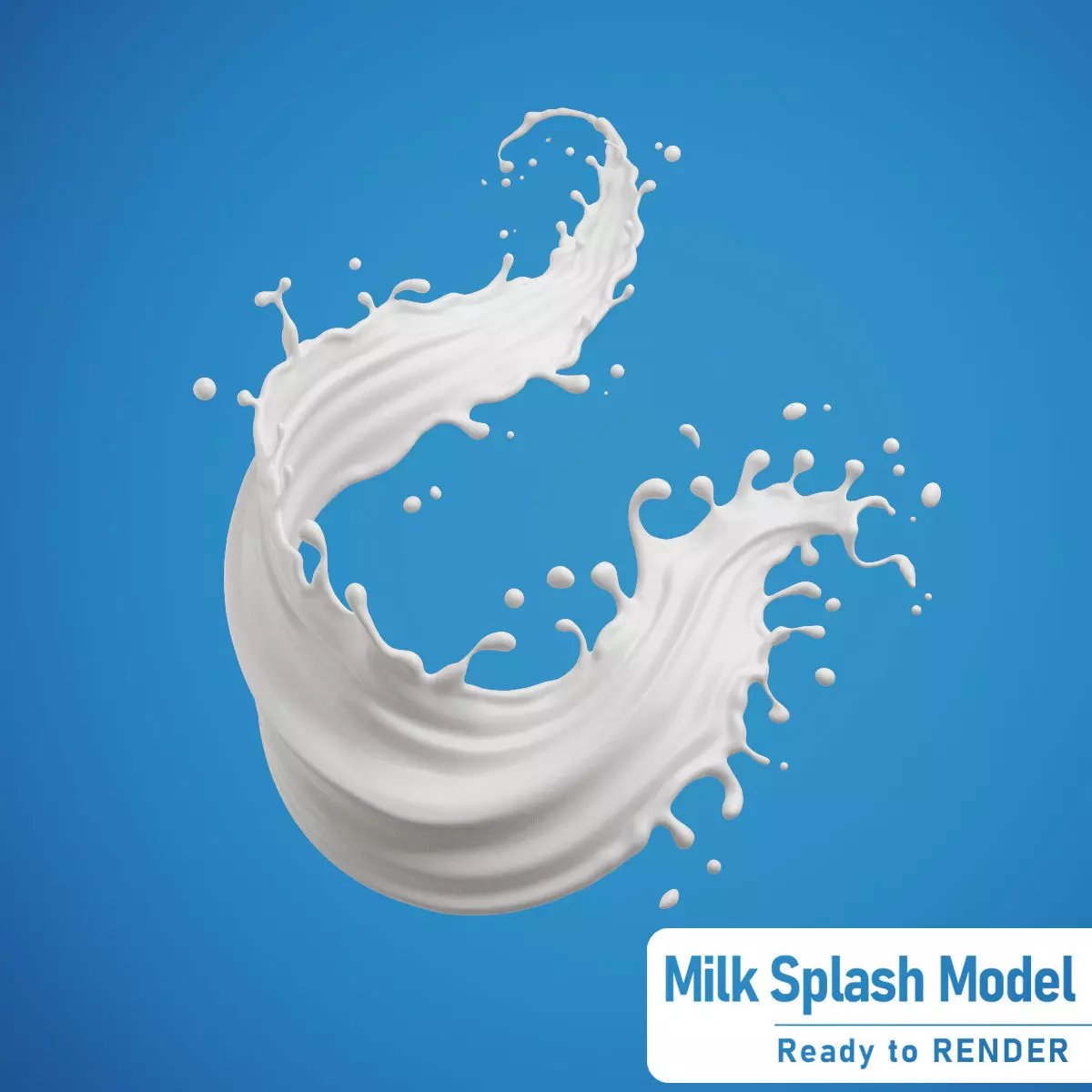 Milk or white liquid splash 3D model_0