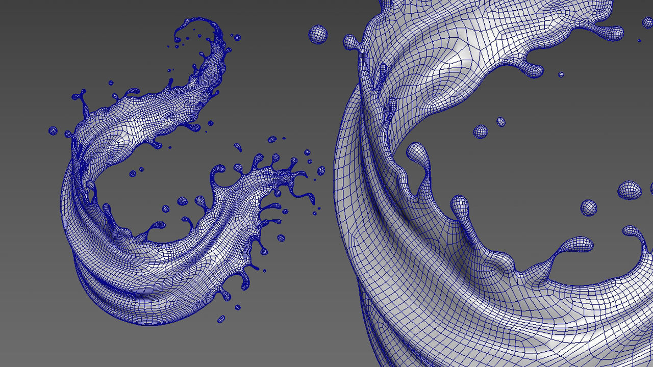 Milk or white liquid splash 3D model_1