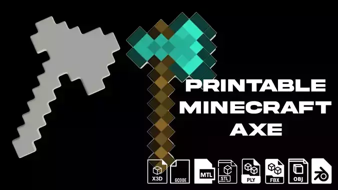 Minecraft Printable Axe 3D print model