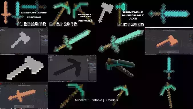 Minecraft Printable 3D Model Collection