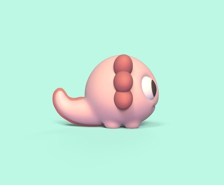 Little Axolotl 3D print model_2