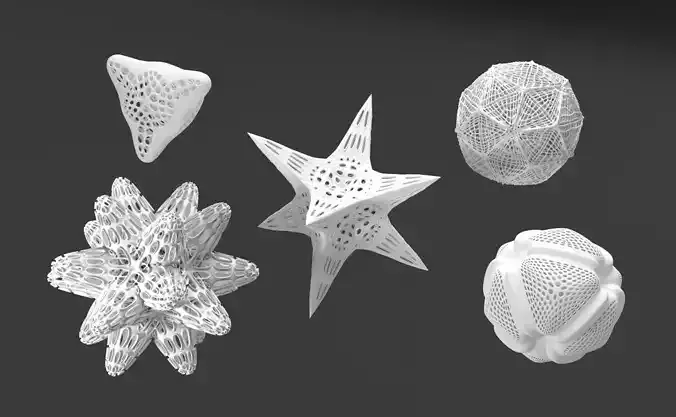 Alien Pollen set 4 3D print model