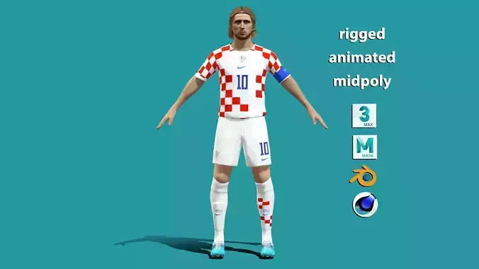 Luka Modric Croatia Worldcup 2022 3D model