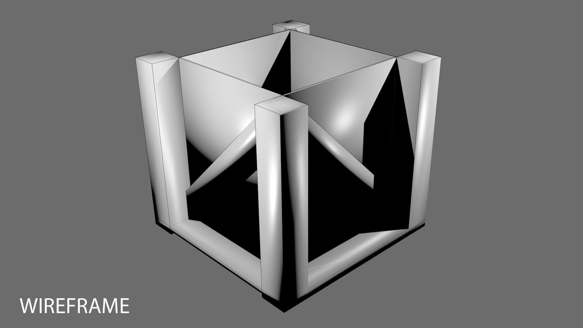 Crate 2 wooden box 3D model_3