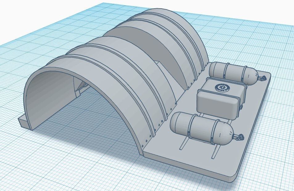 1 24 scale Mcamis back half wheel tubs 3D print model_1