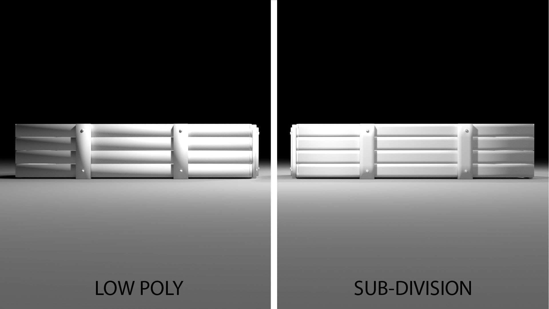 Crate 3 wooden box 3D model_4