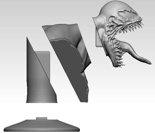 Venom bust 3D print model_6
