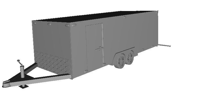 1 24 scale 24ft enclosed car trailer 3D print model_1