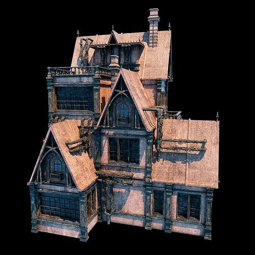Steampunk House 3D model 6