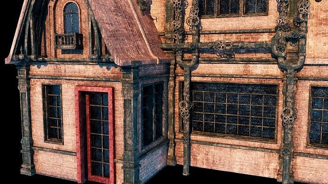 Steampunk House 3D model 7