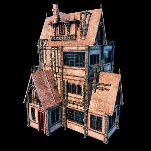 Steampunk House 3D model 4